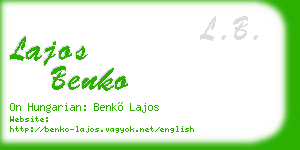 lajos benko business card